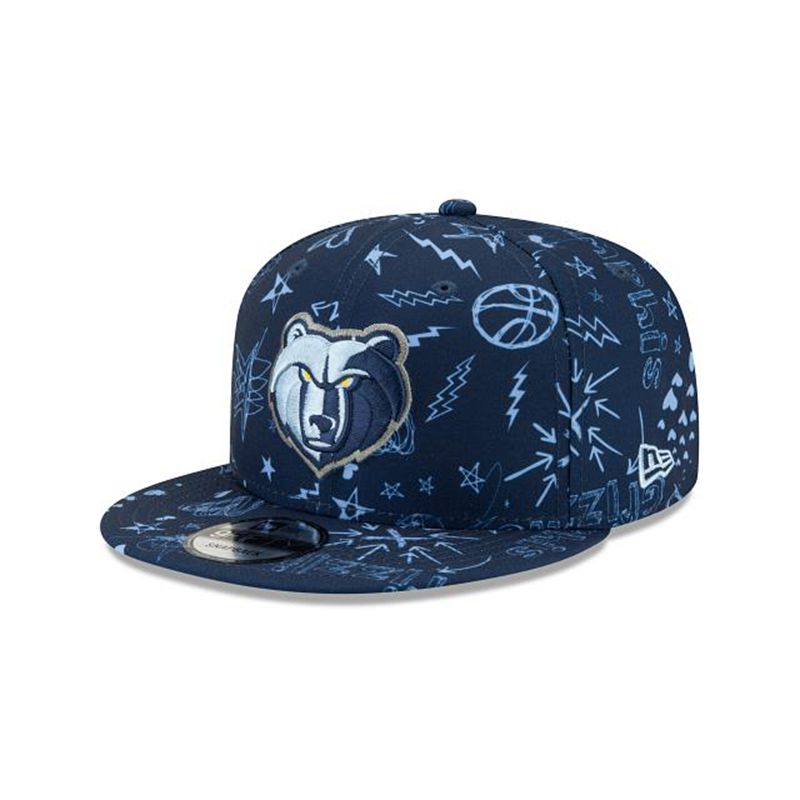 NBA Memphis Grizzlies Doodle 9Fifty Snapback (EII3212) - Blue New Era Caps